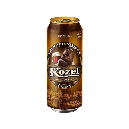 Пиво Velkopopovický Kozel темное банка 0,45 л