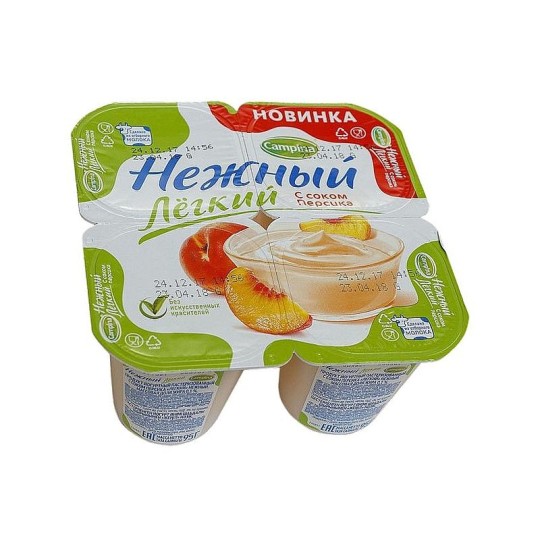 Йогурт "Нежный" Легкий персик 0,1% 95 гр