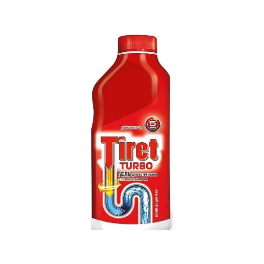 Гель Tiret Турбо Для устранения засоров в трубах 500 мл.