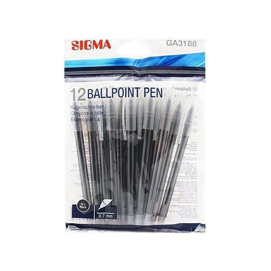 12ШТ*0.7ММ РУЧКА ШАР ЧЕРН SIGM