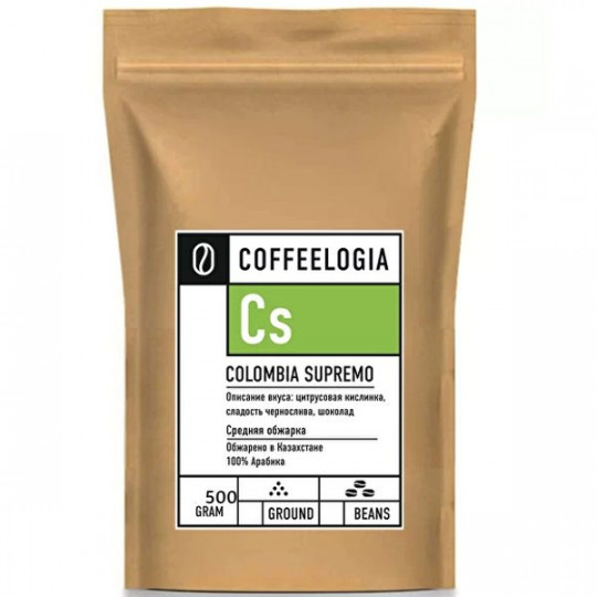 Coffeelogia|Колумбия Супремо , зерновой 500 гр