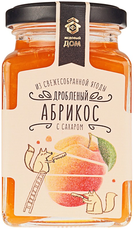 Абрикос дробленый Медовый дом с сахаром из свежесобранных фруктов, 290г.