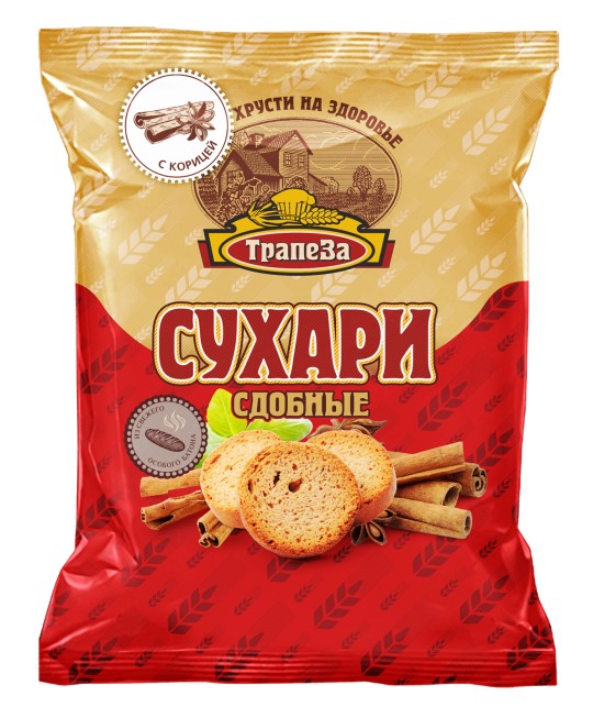 Сухари Трапеза Сдобные с корицей 200г