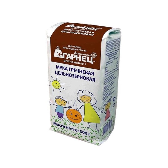 500Г Мука гречневая цельнозерновая без глютена ГАРНЕЦ