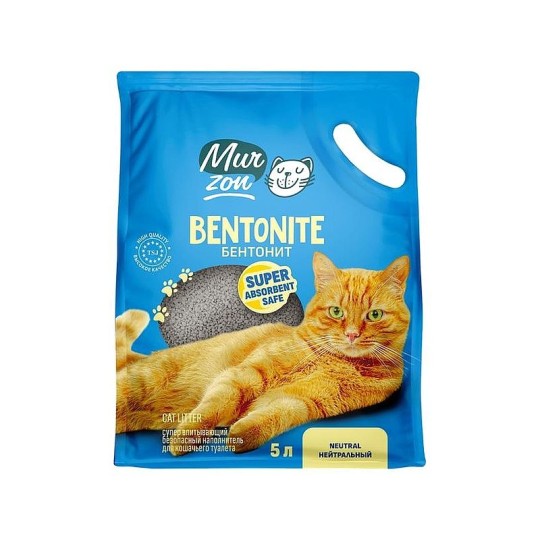 НАПОЛНИТЕЛЬ Д/КОШАЧЬЕГО ТУАЛЕТА MURZON НЕЙТРАЛЬНЫЙ 5Л 4КГ