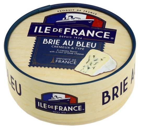 Сыр с плесенью Brie au bleu Ile de France, 125 гр.