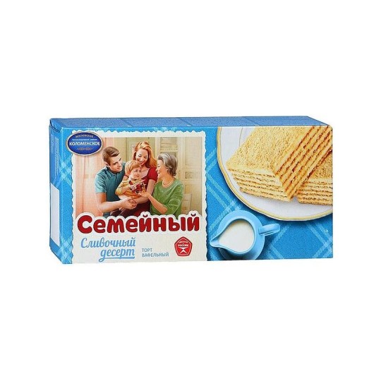 Торт вафельный Коломенское семейный сливочный десерт 230 г