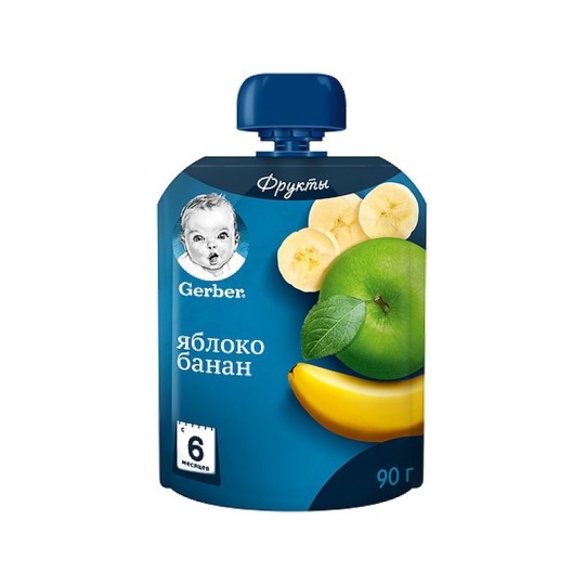 90Г ПЮРЕ ЯБЛОКО БАНАН GERBER