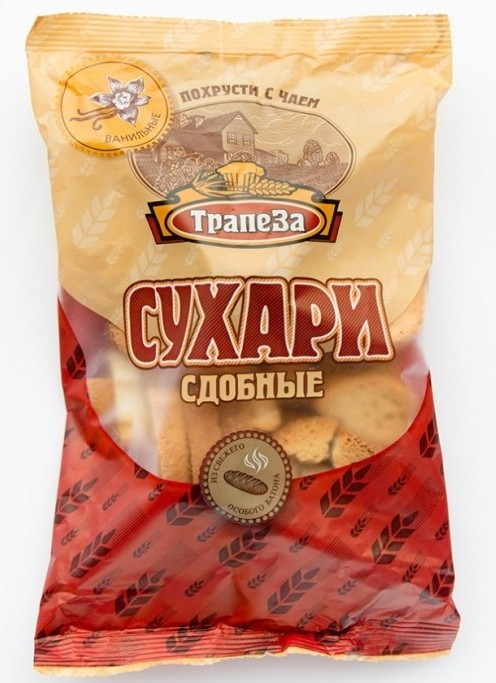 Сухари "ТРАПЕЗА" Сдобные ванильные, 200 гр 