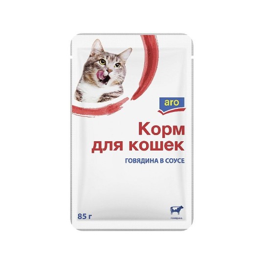 85Г КОРМ ДЛЯ КОШЕК В СОУСЕ ARO