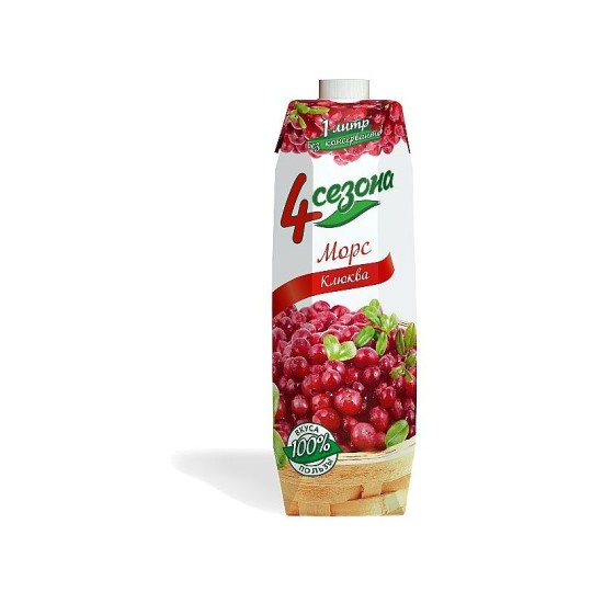4 сезона| Морс Клюква, 1000 мл