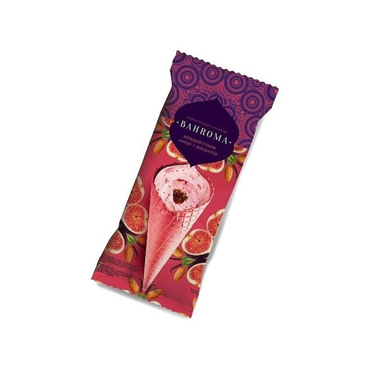 Мороженое Bahroma инжир с миндалем рожок 105 г