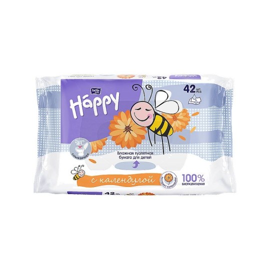 БУМАГА ТУАЛЕТНАЯ ВЛАЖНАЯ КАЛЕНДУЛА Д/ДЕТЕЙ 42ШТ