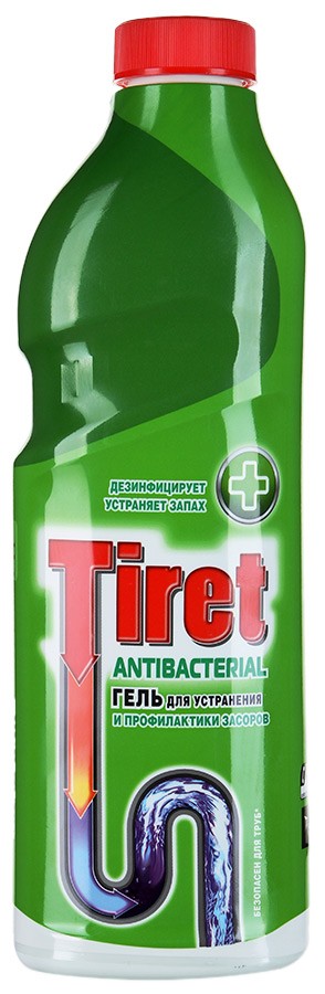 Гель Tiret для устранения и профилактики засоров в канализационных трубах 500мл