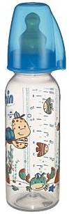  Бутылочка пластиковая Nip Family unisex 250 мл с соской латекс,размер 1