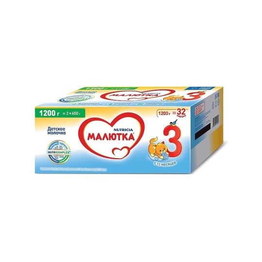 Молочко детское "Малютка 3" с пребиотиками с 12 месяцев, 1200 гр. 