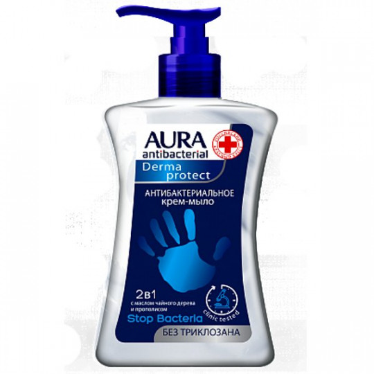  AURA | Крем-мыло антибактериальное Derma Protect 2в1 250мл
