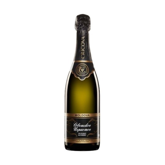Вино игристое Cricova советское белое полусухое 12,5% 0,75 л