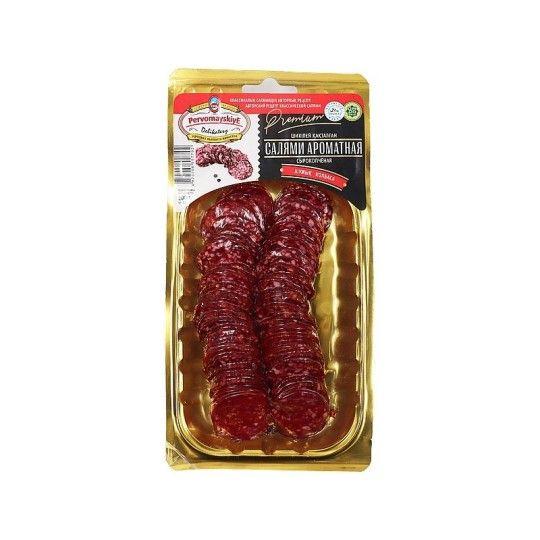 КОЛБАСА ПЕРВОМАЙСКИЕ ДЕЛИКАТЕСЫ САЛЯМИ АРОМАТНАЯ СЫРОКОП НАРЕЗКА 200ГР В/У
