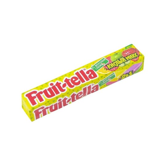 ЖЕВАТЕЛЬНЫЕ КОНФЕТЫ FRUITTELLA КИСЛЫЙ МИКС 2в1 СО ВКУСАМИ ЯБЛОКА И КЛУБНИКИ ЛИМОНА И МАЛИНЫ