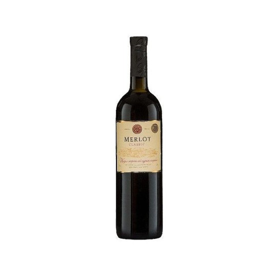 Вино Бахус Merlot classic красное полусухое 12% 0,75 л. (Казахстан)