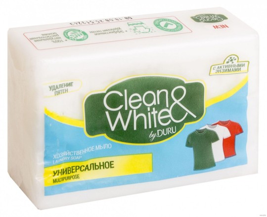Мыло хозяйственное DURU Clean&White универсальное 125 г