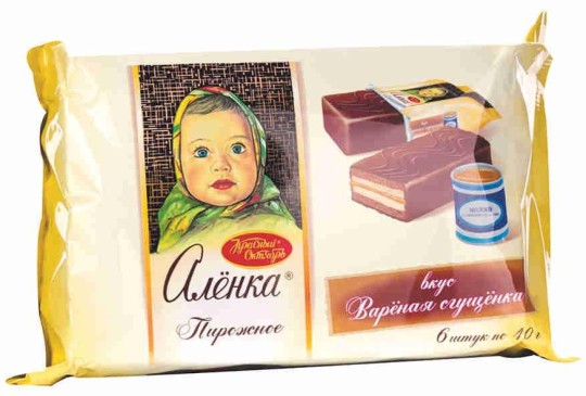 Пирожное бисквитное Красный Октябрь "Аленка" со вкусом вареной сгущенки, 240 гр, 