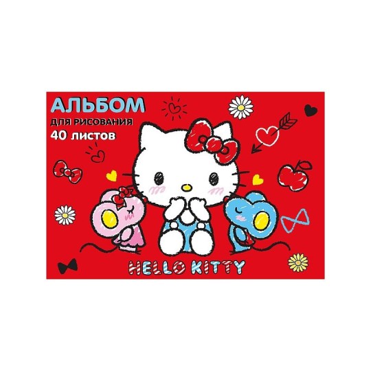 АЛЬБОМ Д/РИСОВАНИЯ HELLO KITTY А4 40 ЛИСТОВ НА ГРЕБНЕ МЕЛОВАННАЯ ОБЛОЖКА 235 ГР/М2 74799