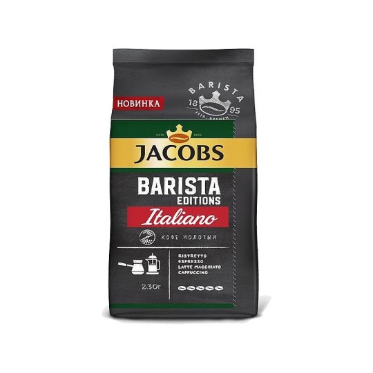 КОФЕ JACOBS BARISTA ITALIANO МОЛОТЫЙ 230 Г Д/ПАК.