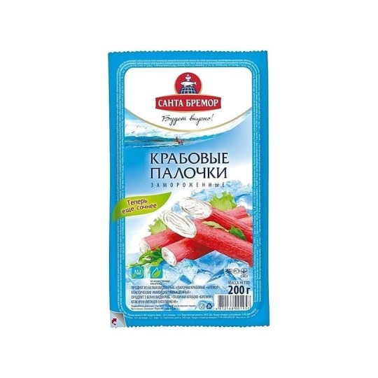 Крабовые палочки Санта Бремор Классические свежемороженые 200 гр.