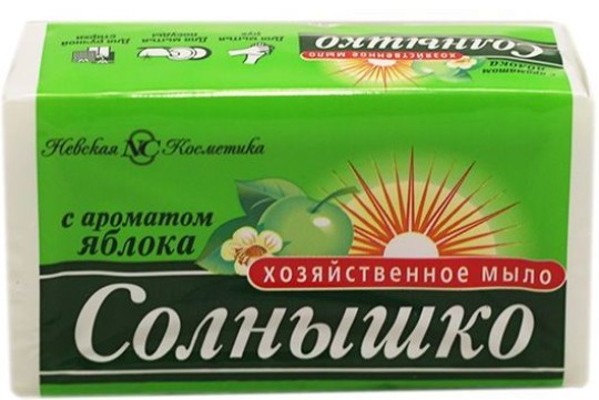 Мыло СОЛНЫШКО Хозяйственное с ароматом яблока пленка 140г