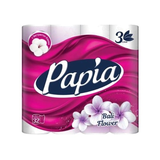 БУМАГА ТУАЛЕТНАЯ PAPIA BALI FLOWER 3-Х СЛ 32Р