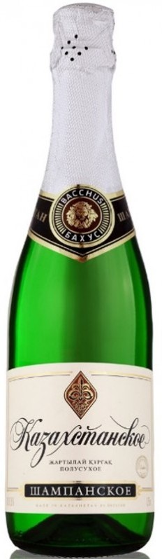 Шампанское Бахус Казахстанское полусухое 0,75 л (Казахстан)