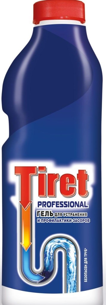 Гель Tiret для устранения засоров в канализационных трубах 1л