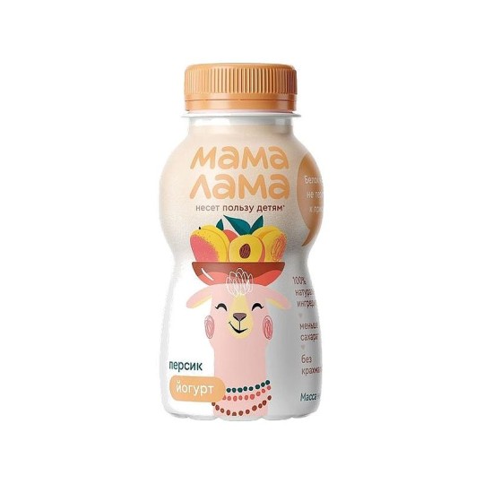 Йогурт питьевой Мама Лама 2,5% персик 200 г