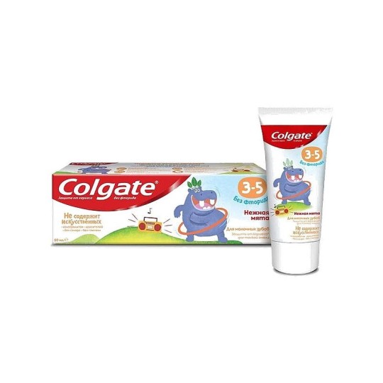 Зубная паста Colgate детская, Для Детей 3-5 лет, вкус Апельсина, 60 мл, без фторида