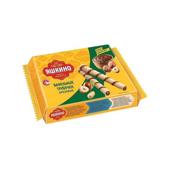 Вафельные трубочки Яшкино ореховые 190гр