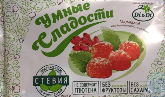 Мармелад Di&Di "Умные сладости" желейно-формовой со стевией, 200 гр. 
