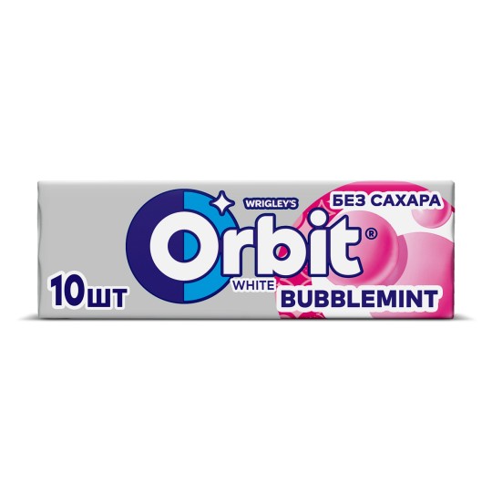 Жевательная резинка Orbit White Белоснежный без сахара с ароматом фруктов и мяты, 13.6г