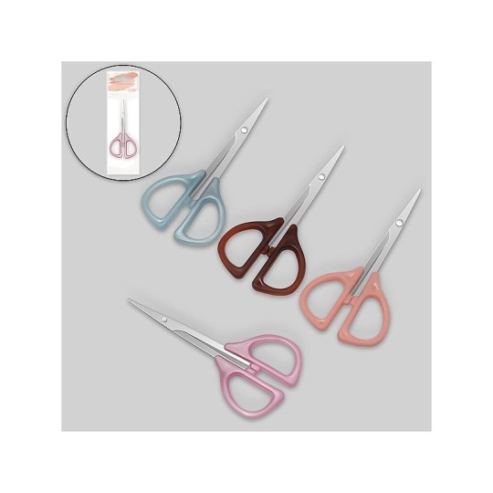 НОЖНИЦЫ МАНИКЮР ПЛАСТИК КОЛЬЦА УЗКИЕ 9*4,6СМ СЕРЕБР МИКС ПАКЕТ QF 4290462