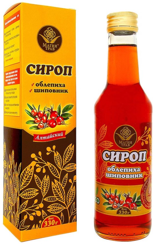 Сироп "Алтайский с облепихой и шиповником "Ягодное лукошко", 330 мл