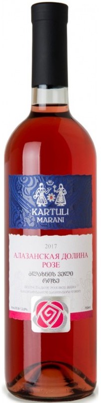 Вино розовое Kartuli Marani Алазанская Долина полусладкое 0,75 л (Грузия)