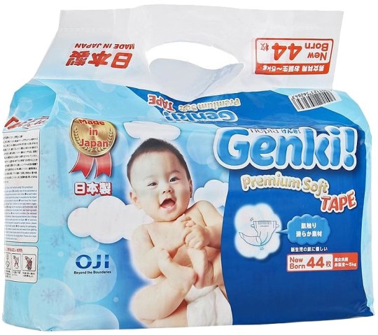 Подгузники Genki для новорожденных до 5 кг 44 шт 