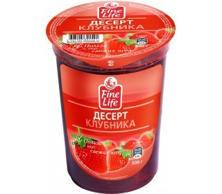 500Г Десерт FINE LIFE Клубника