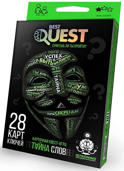 Игра карточная Danko Toys Best Quest тайна слов