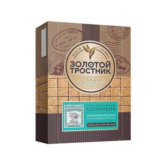 Сахар Золотой тростник тростниковый нерафинированный в кубиках 400 г