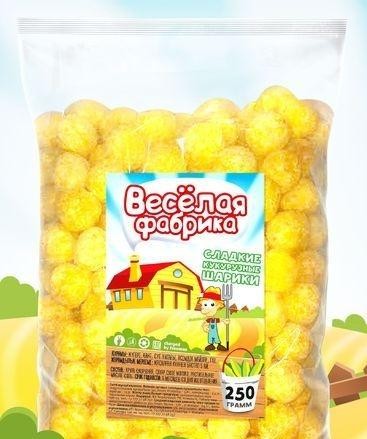 Веселая фабрика Кукурузные  палочки (шарики) 250 гр.