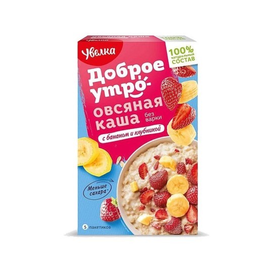 Каша овсяная б/п с бананом и клубникой 0,04*5 (6)