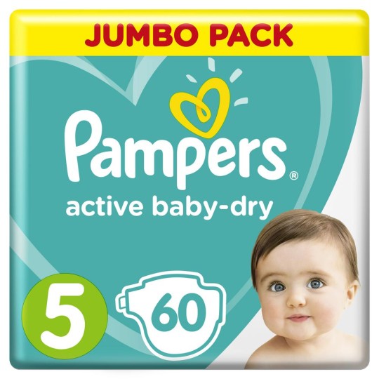 Подгузники Pampers Active Baby-Dry 11–16 кг, размер 5, 60 шт.
