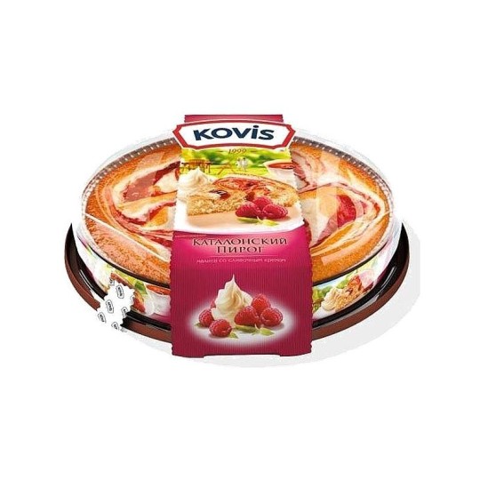 Пироги Kovis Каталонский пирог", малина со сливочным кремом, 400 гр 